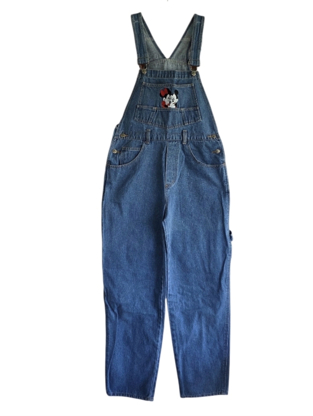 Vintage Disney denim Overalls Mickey Mouse Embroidered 90s Jerry Leigh